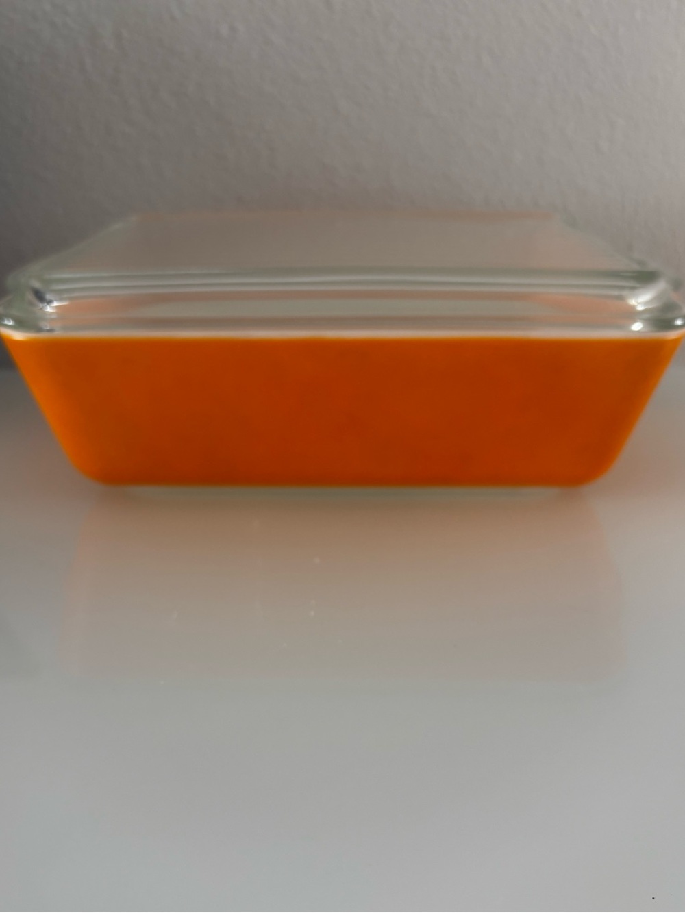 Pyrex #503 Daisy Citrus Orange Refrigerator Dish & Glass Lid - Vintage